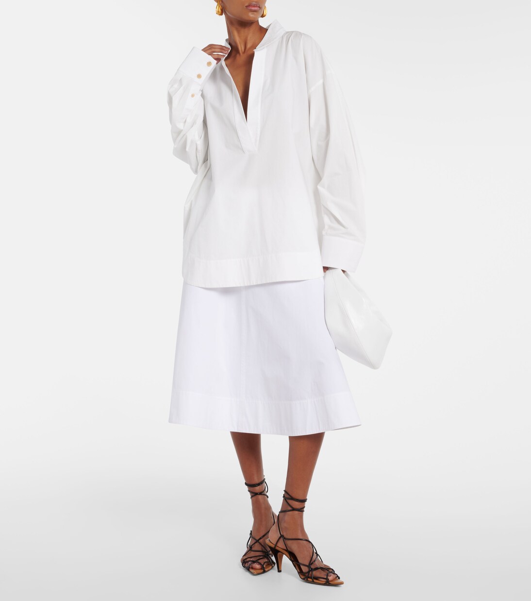 SKIRT WHITE COTTON main image 0