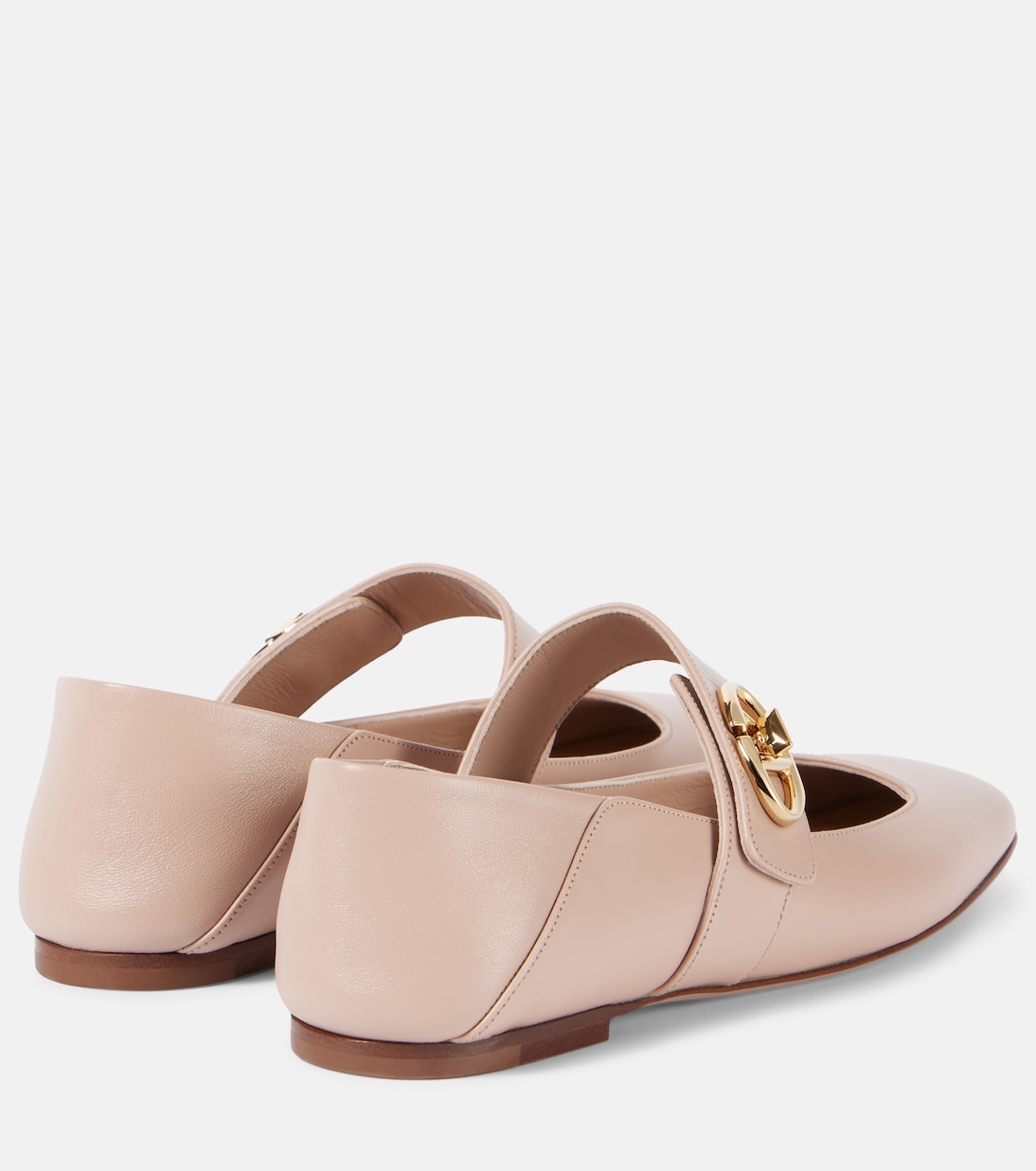 VLOGO LOCKER MARY-JANE BALLERINA IN LIGHT PINK CALFSKIN main image 1
