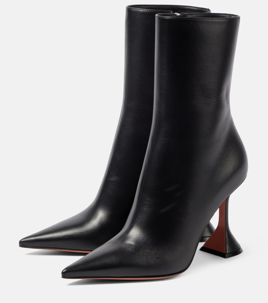 amina muaddi giorgia leather ankle boots