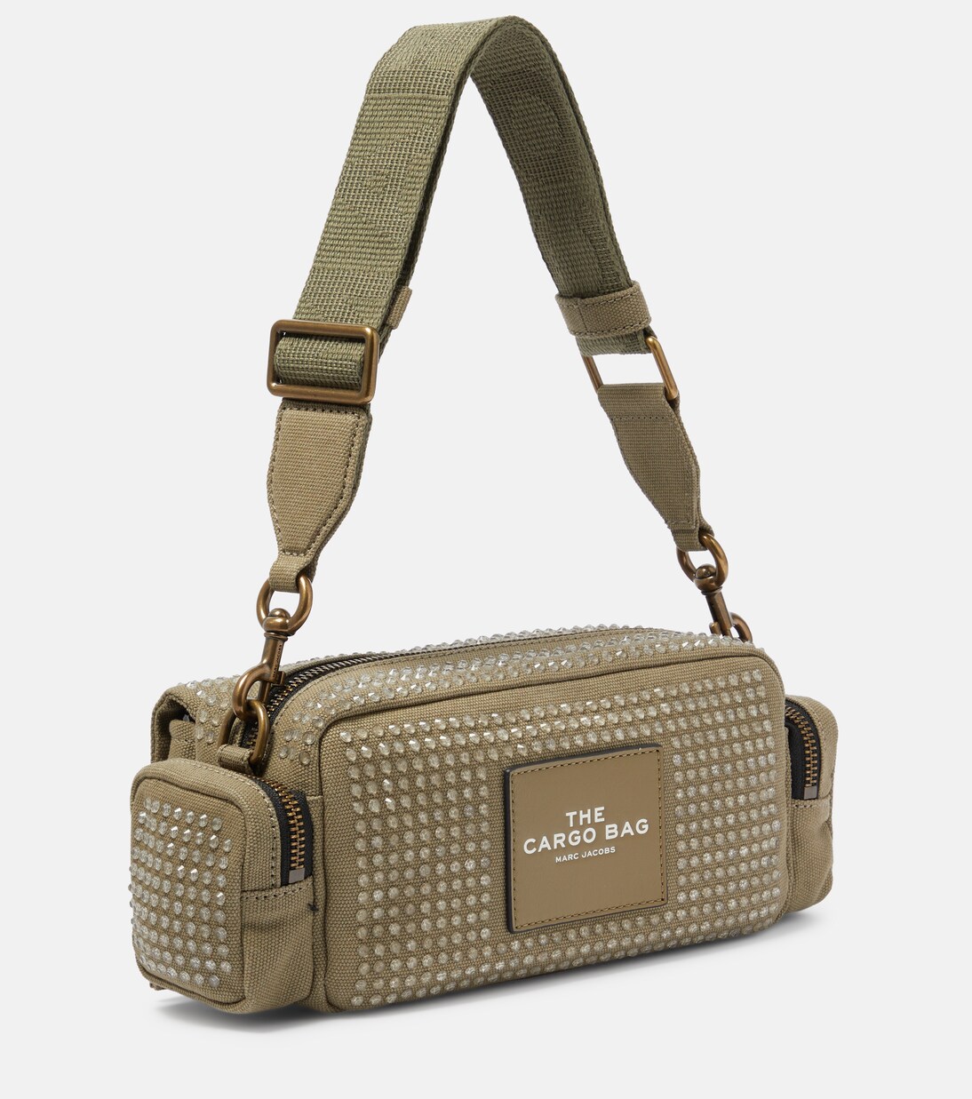Cargo crystal-embellished shoulder bag in green - Marc Jacobs  