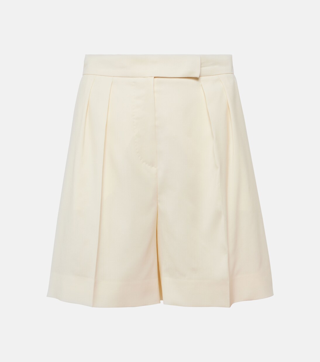 High-Rise Shorts Priamo aus Schurwolle in Weiß - Max Mara | Mytheresa 