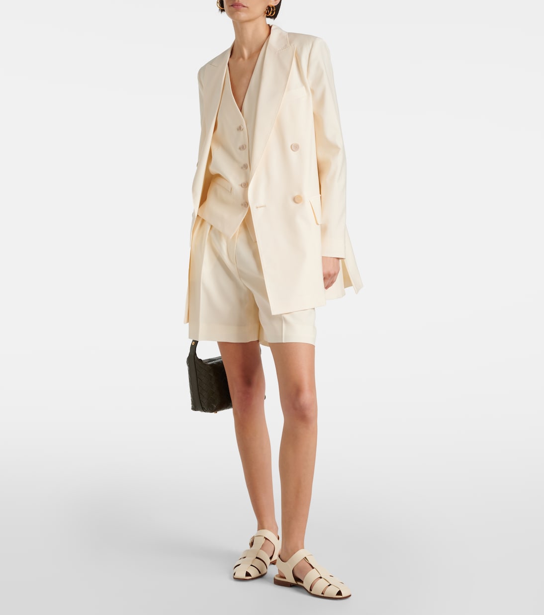 High-Rise Shorts Priamo aus Schurwolle in Weiß - Max Mara | Mytheresa 