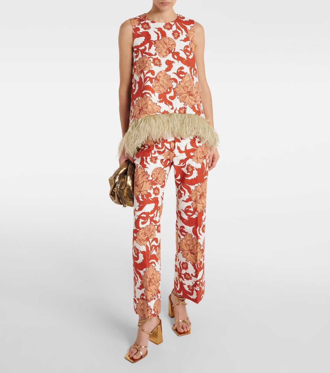 Top La Scala aus Baumwolle mit Federn in Multicolor - La Double J  