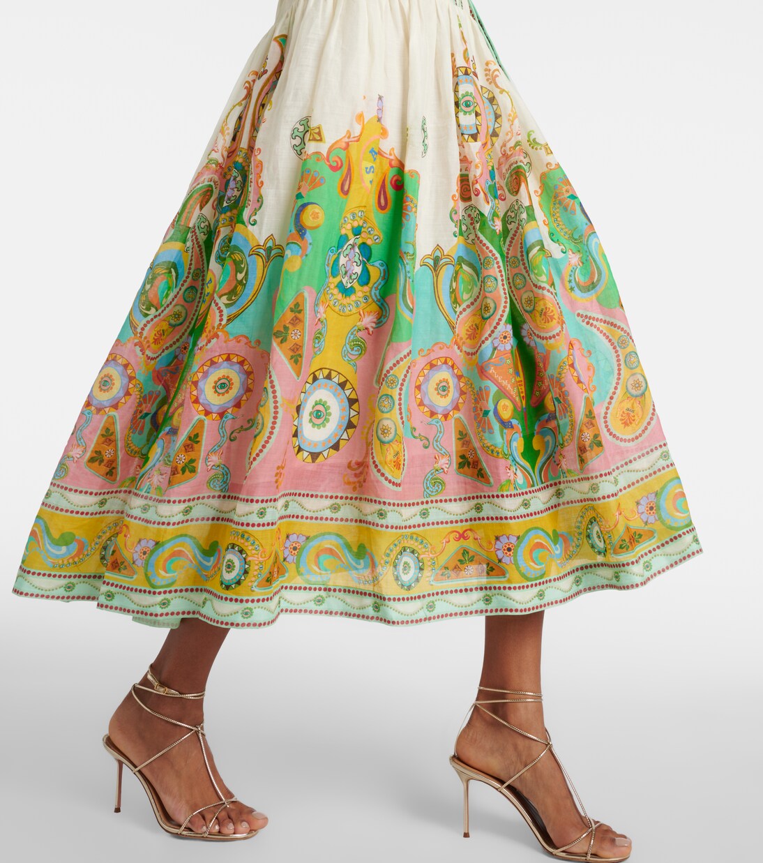 Bedrucktes Hemdblusenkleid Pinball aus Ramie in Multicolor  