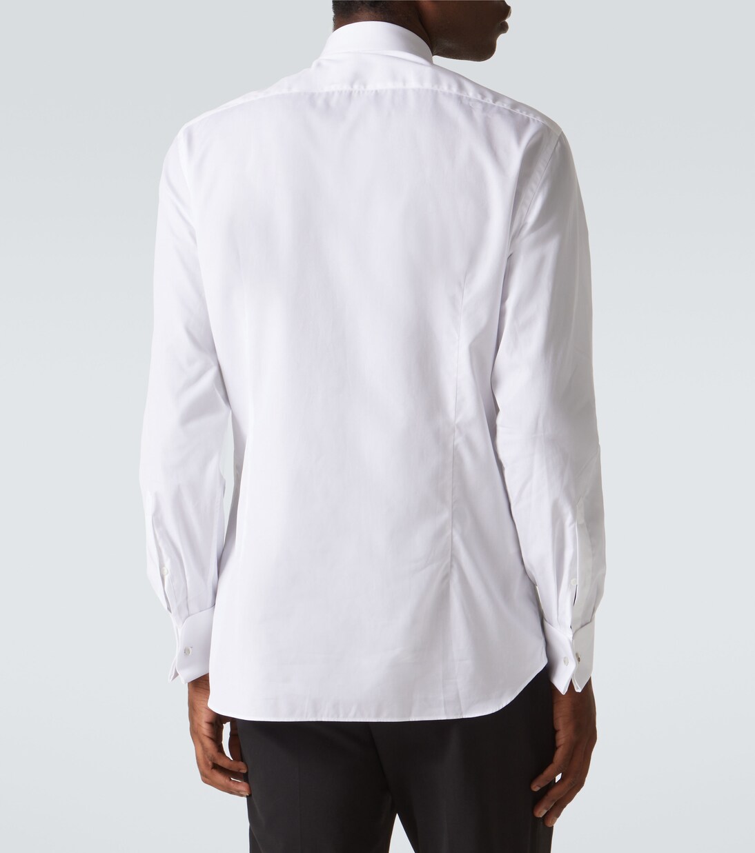 Mantoni White Lay-Down Reg or Slim-Fit Tuxedo Shirt
