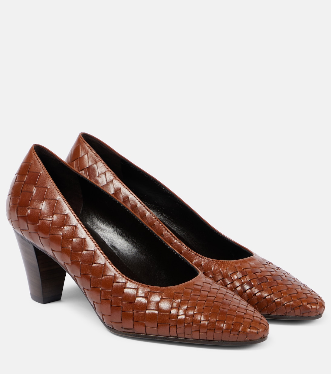 Charlotte 65 braided leather pumps in brown The Row Mytheresa