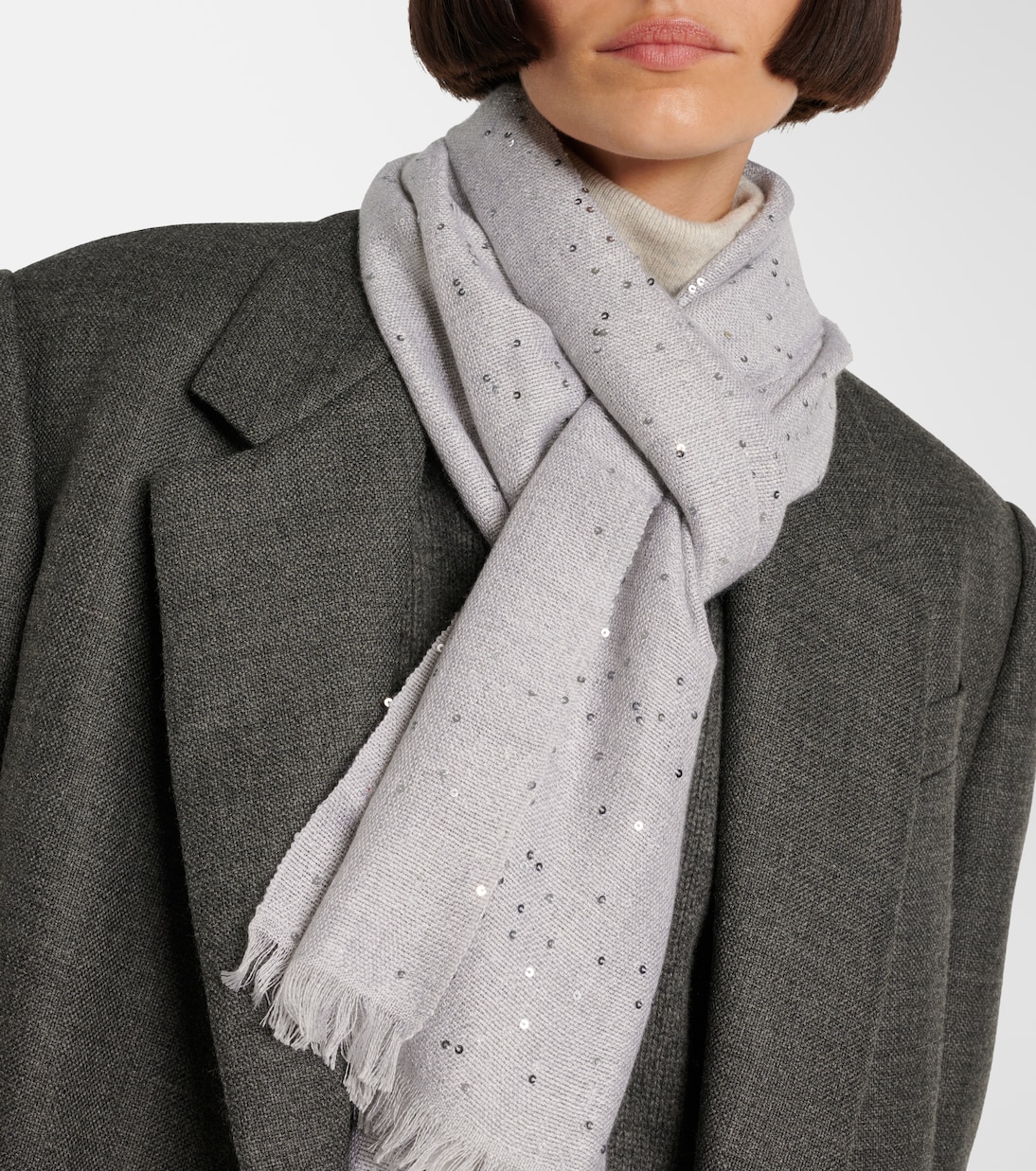 Brunello Cucinelli Women's Cashmere and Silk Scarf Orange