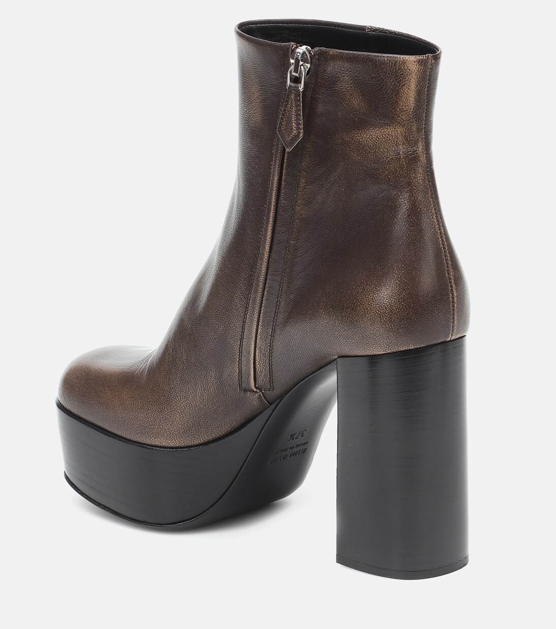 Platform 110 leather ankle boots | Miu Miu