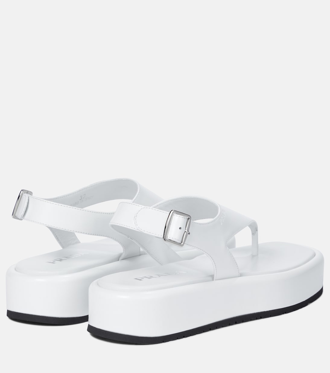 PRA THONG FLATFORM SANDALS WHITE LAMBSKIN main image 0