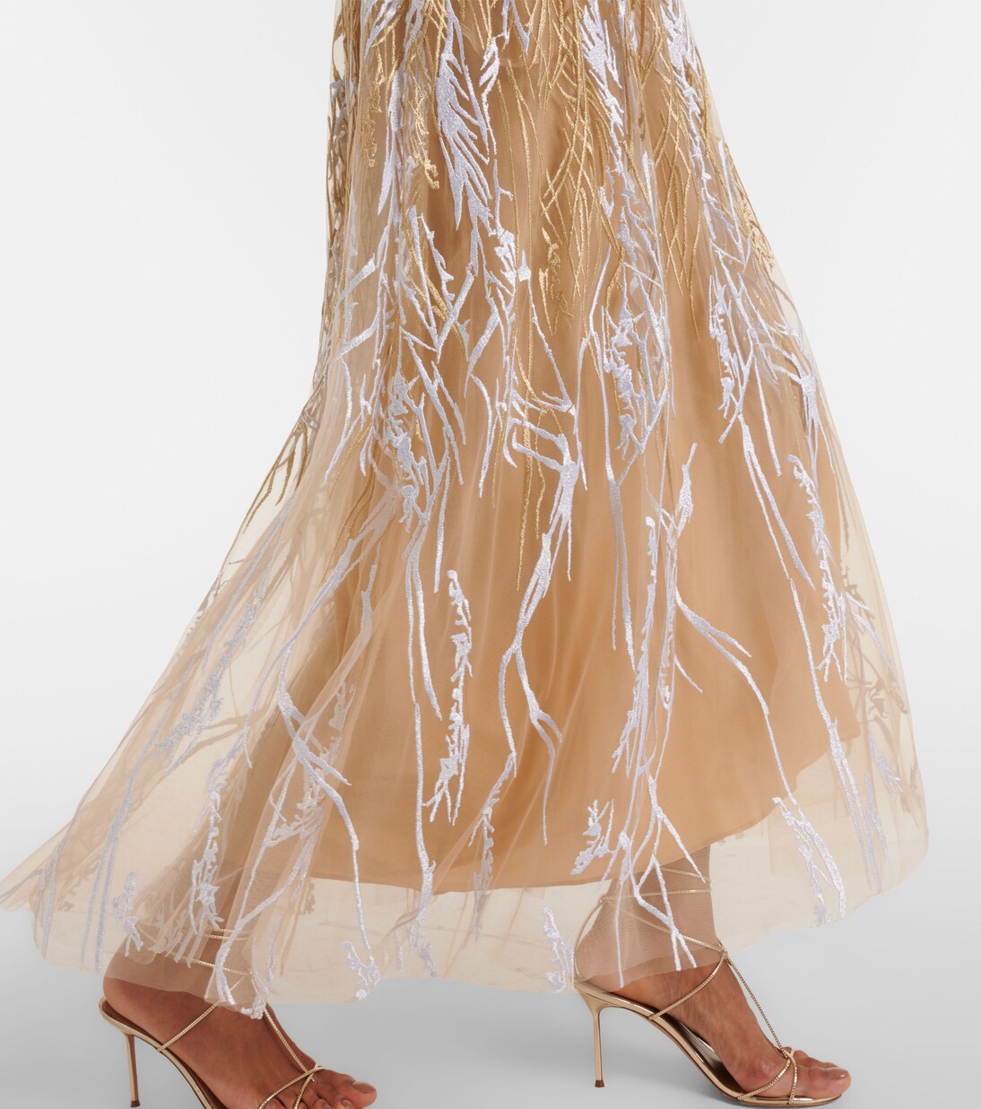 ELS One Shoulder Tulle Dress - Beige - Bucha