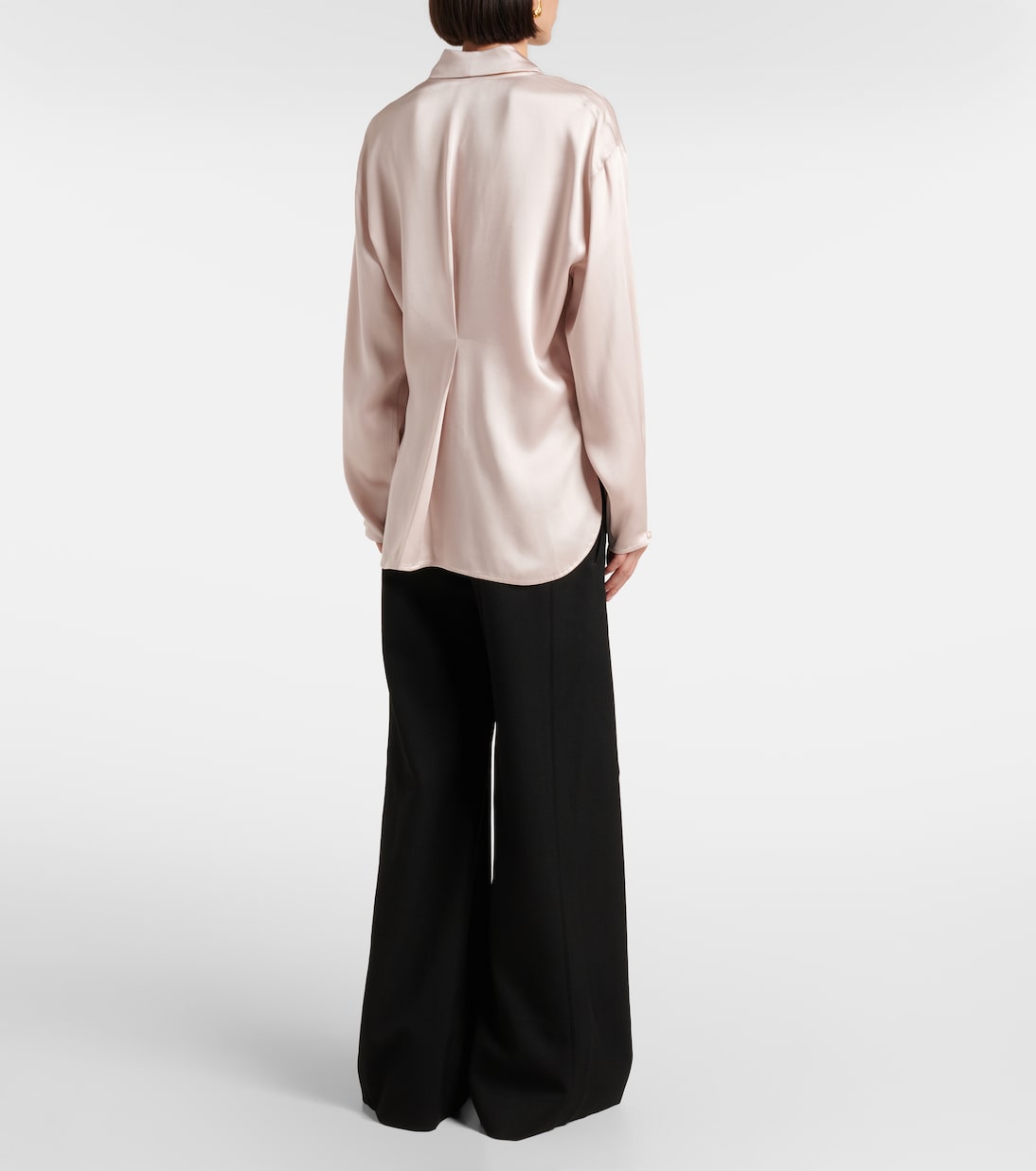 victoria beckham silk tie neck blouse