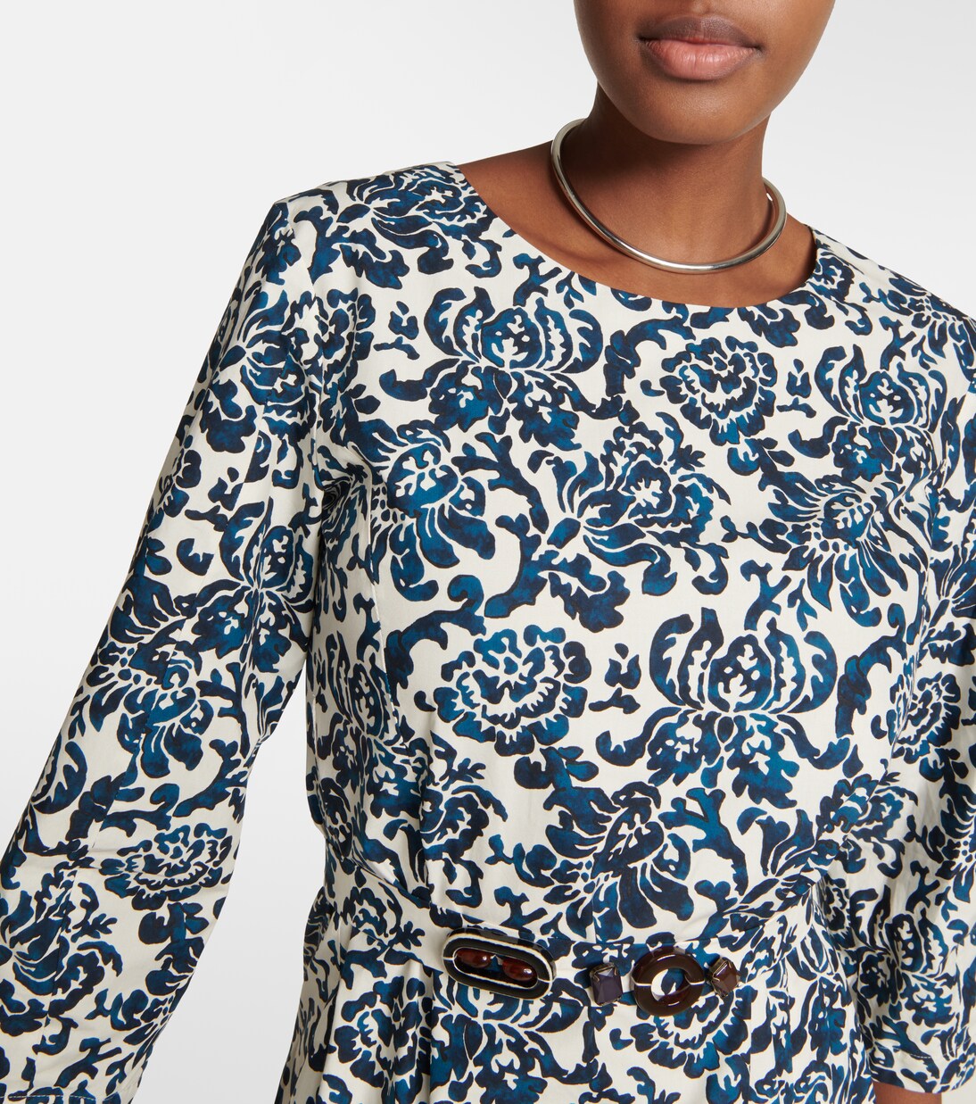 Betty floral cotton poplin midi dress in blue - S Max Mara | Mytheresa 