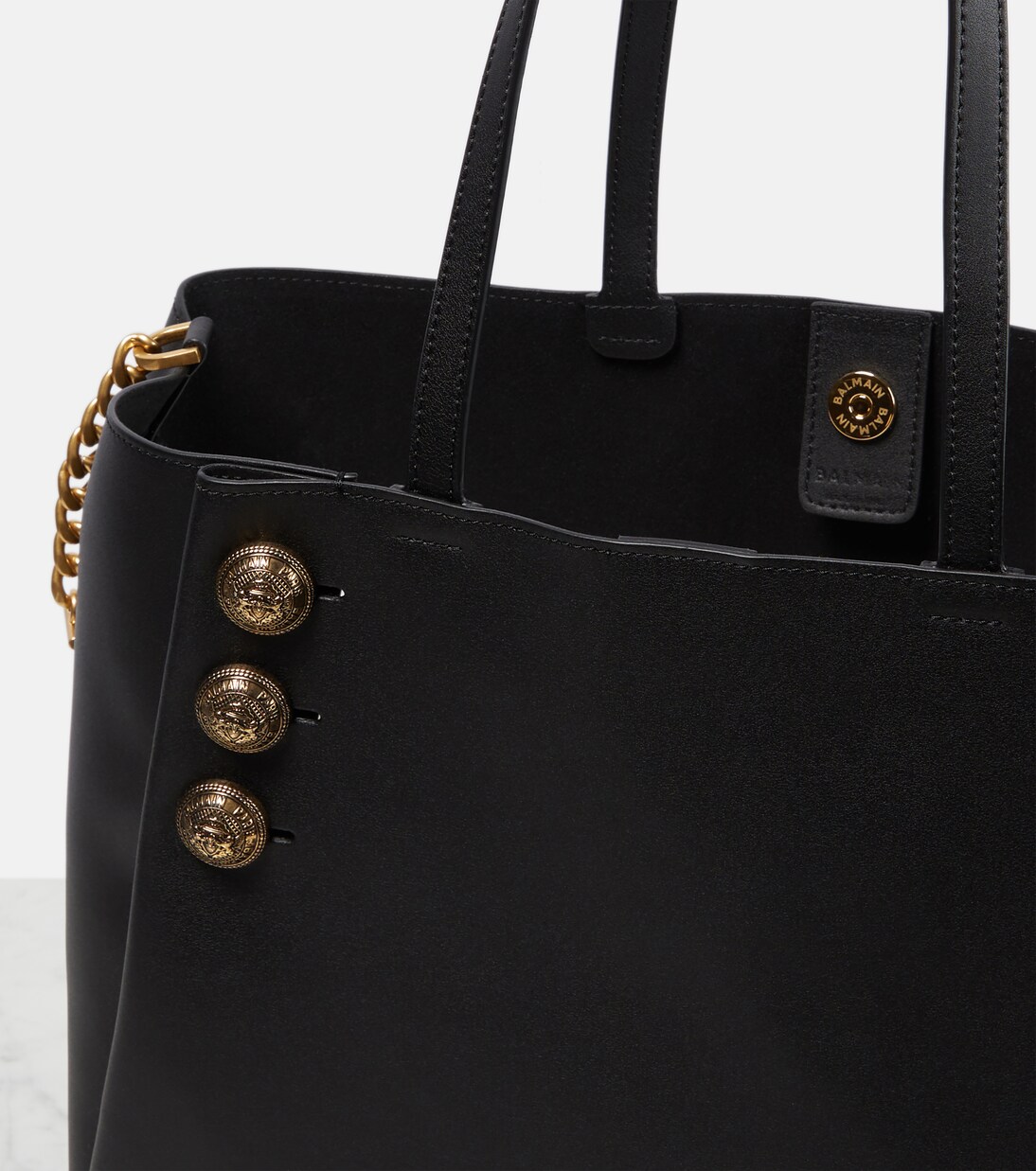 Verzierte Tote aus Leder in Schwarz - Balmain | Mytheresa 