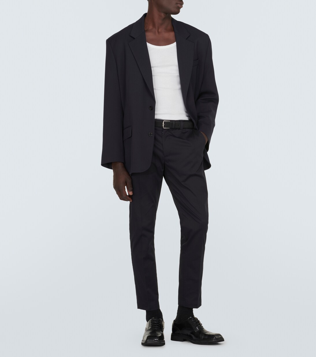 Cotton-blend suit pants in blue - Dolce Gabbana | Mytheresa