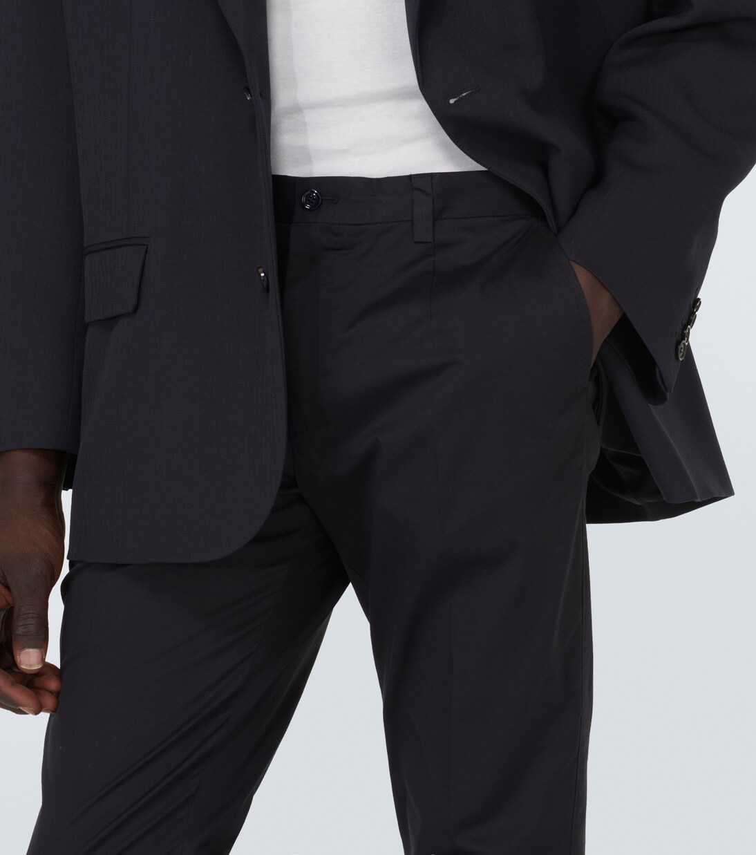 Cotton-blend suit pants in blue - Dolce Gabbana | Mytheresa