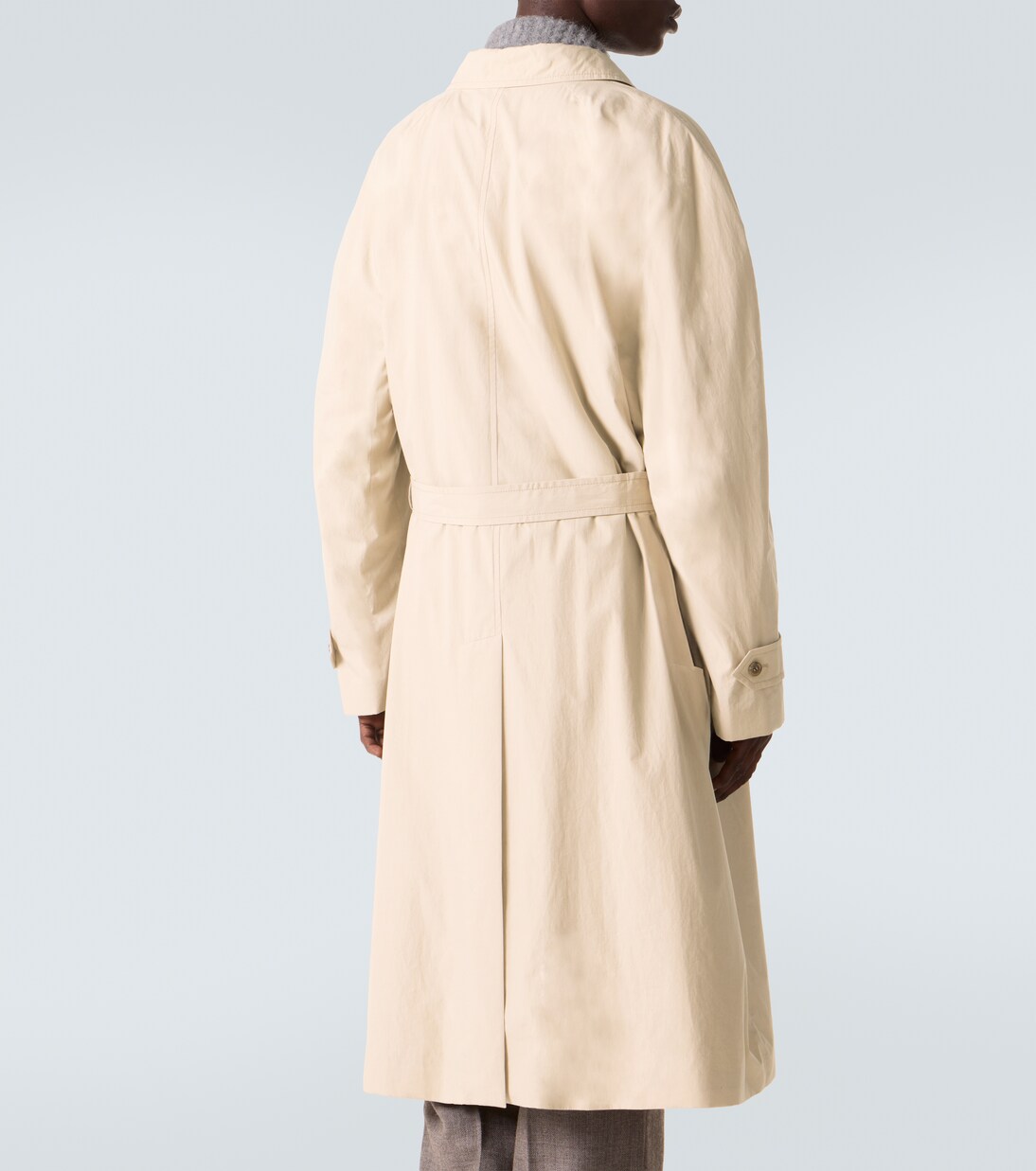 Logo cotton gabardine trench coat in beige - Miu Miu | Mytheresa