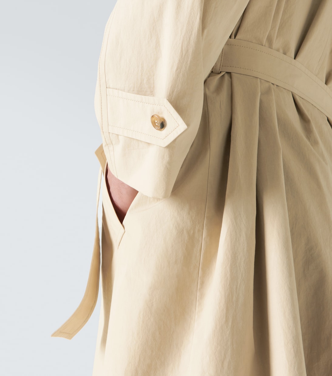Logo cotton gabardine trench coat in beige - Miu Miu | Mytheresa