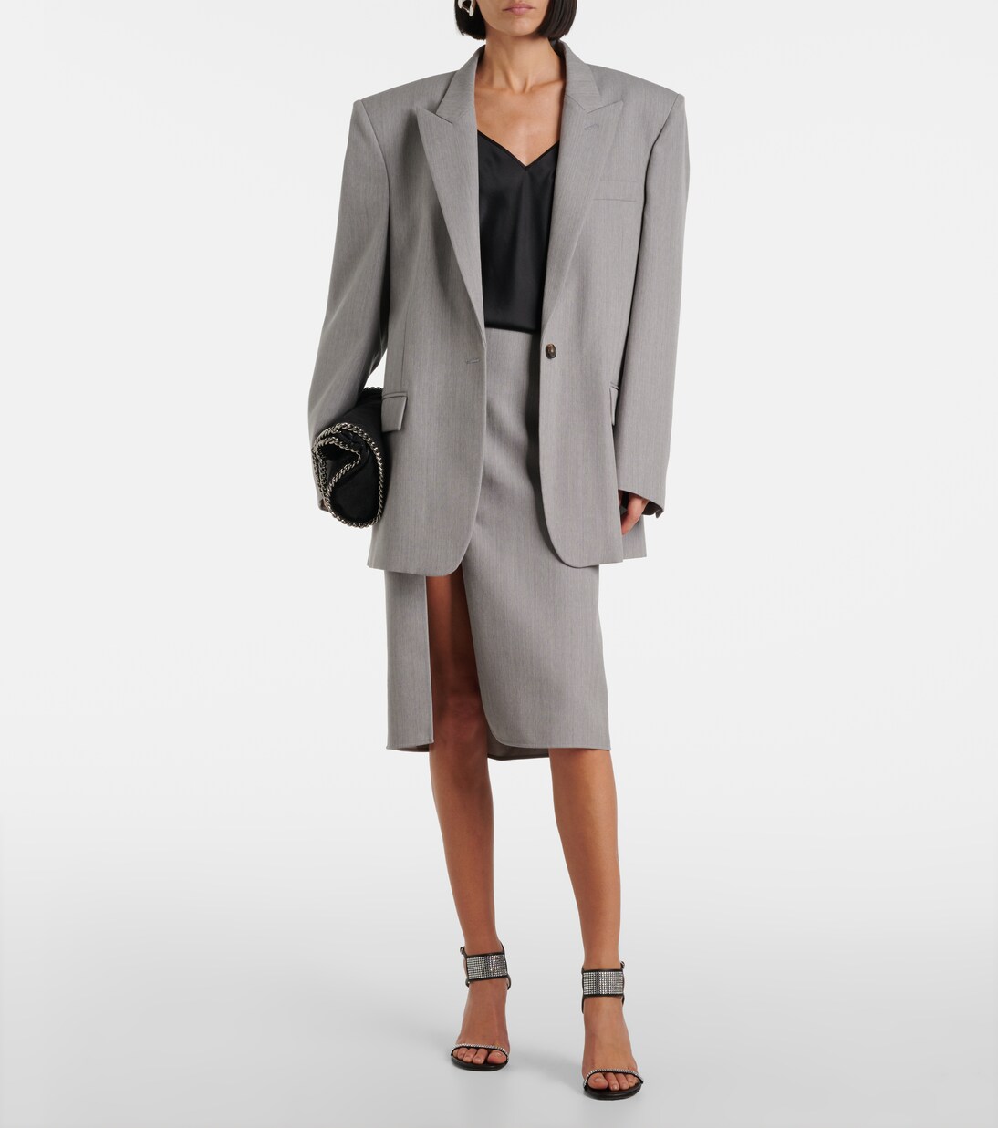 STELLA MCCARTNEY Cecilia Grey Wool Skirt