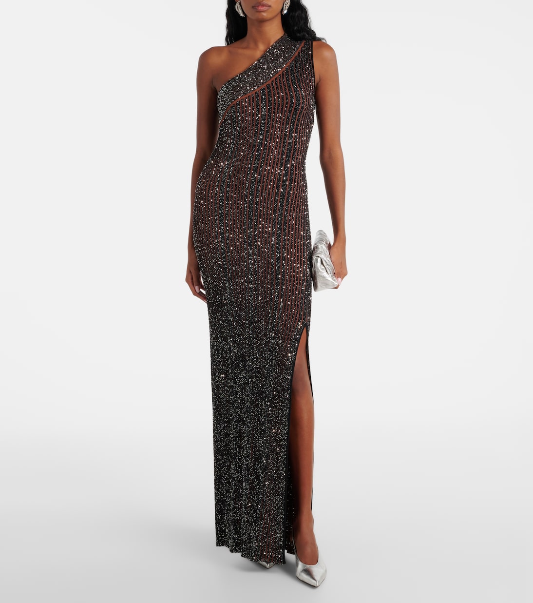 Black Embellished Gown Dress main image 1