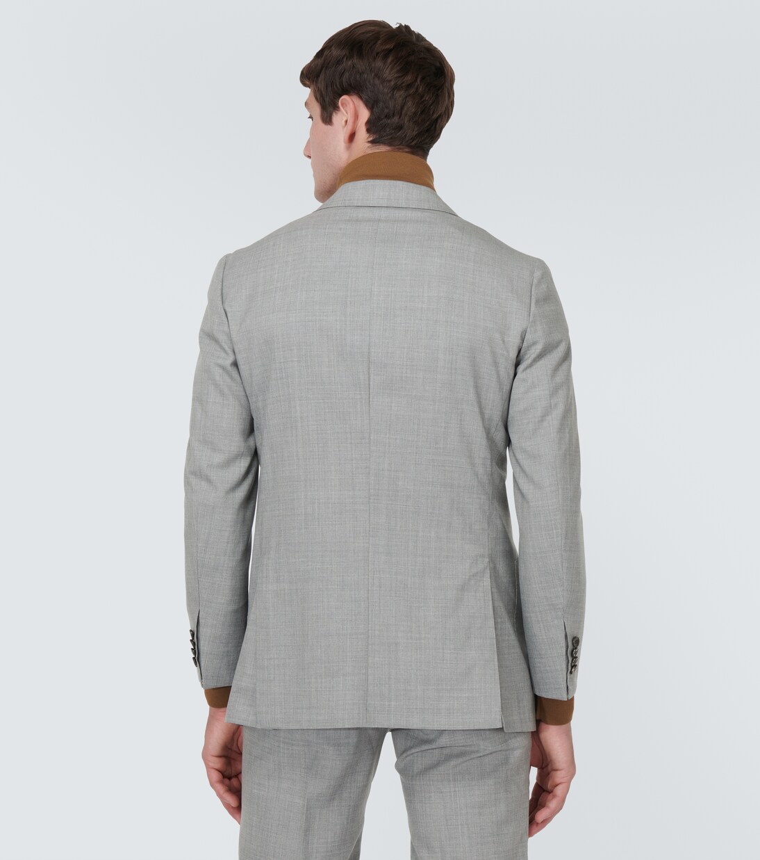 Double-breasted wool jacket in grey - Kiton | Mytheresa