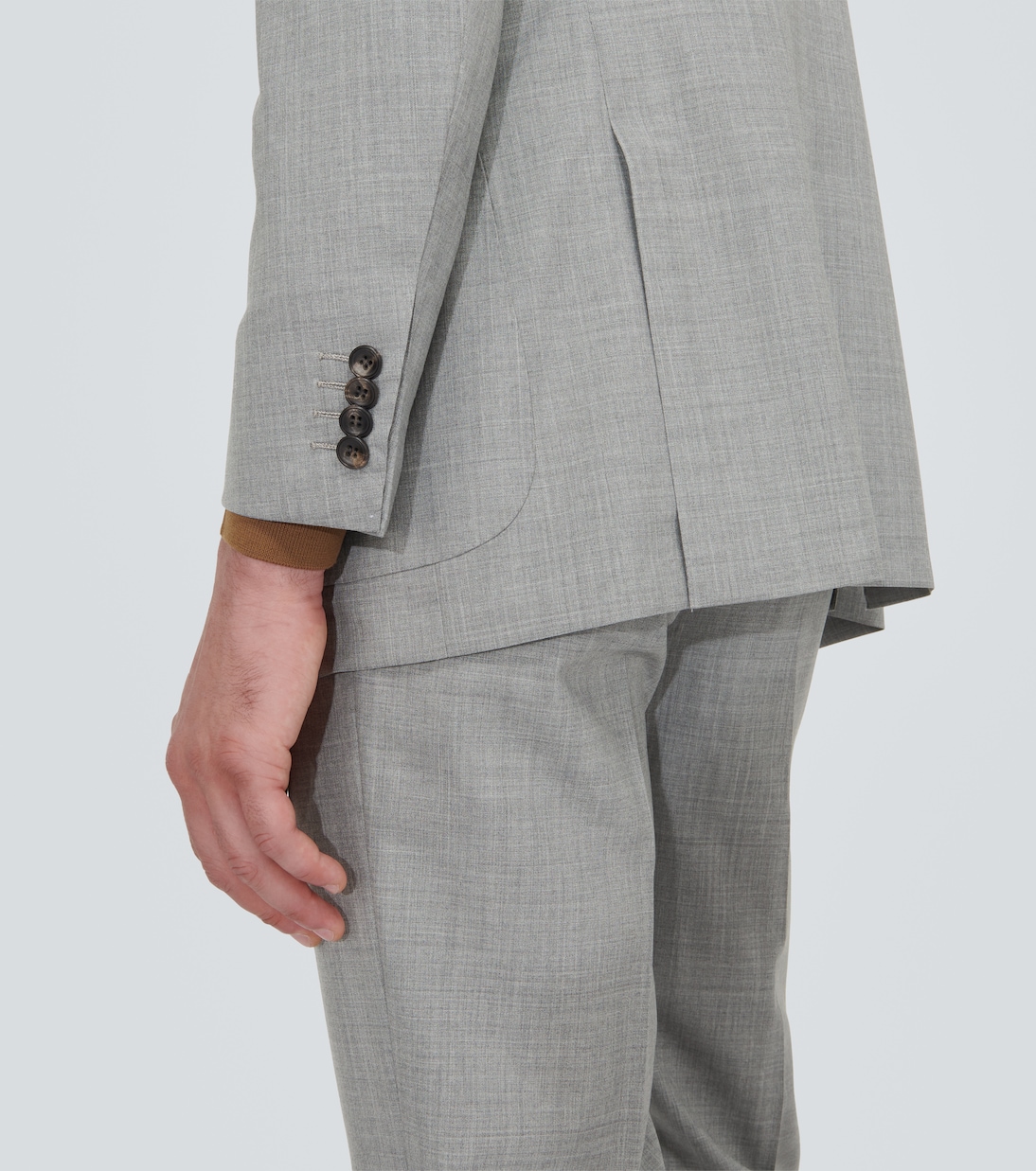 Double-breasted wool jacket in grey - Kiton | Mytheresa