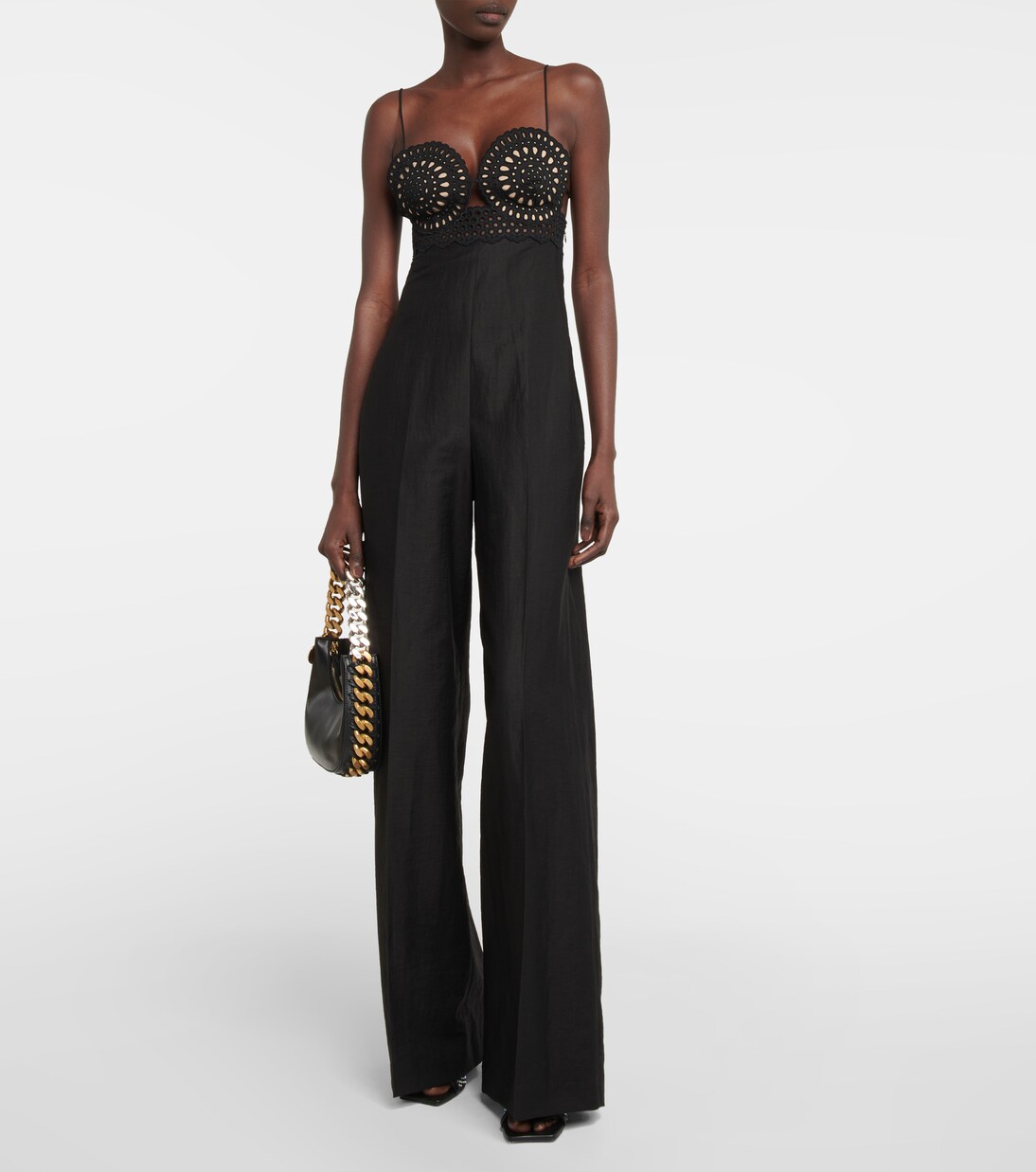 Iconic Off The Shoulder Broderie Anglaise Jumpsuit with Front Frill and Lined Trouser - 5 Colours
