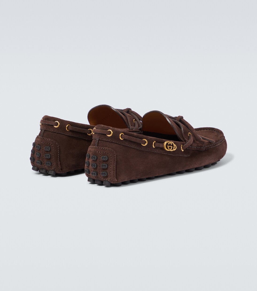 Mokassins Interlocking G aus Veloursleder in Braun - Gucci | Mytheresa 