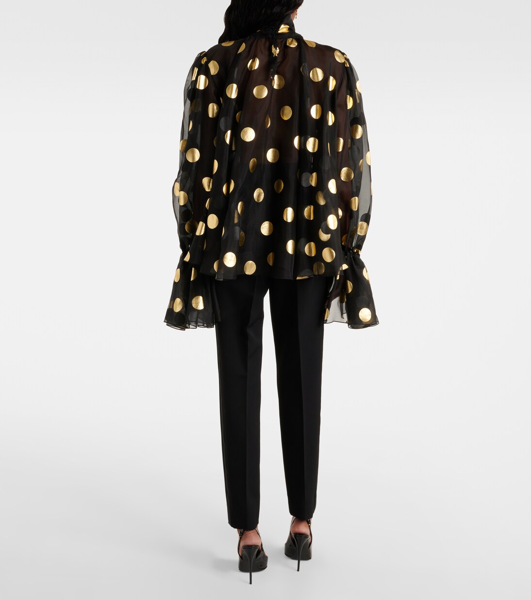 Double-layer Cotton and Polka-dot Organza T-Shirt main image 0
