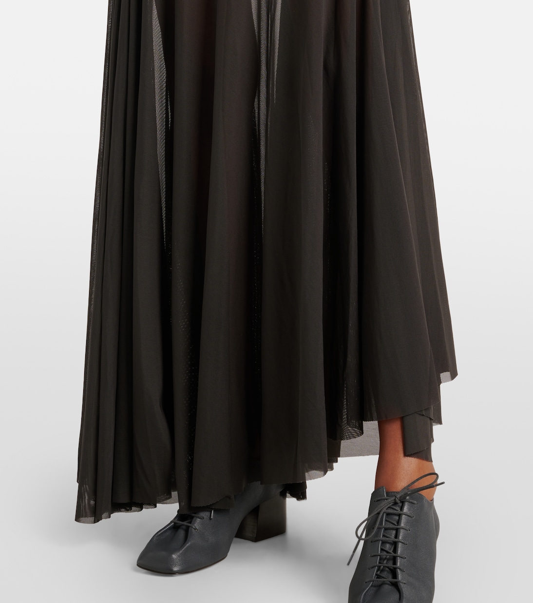 Mesh Jersey Long Dress