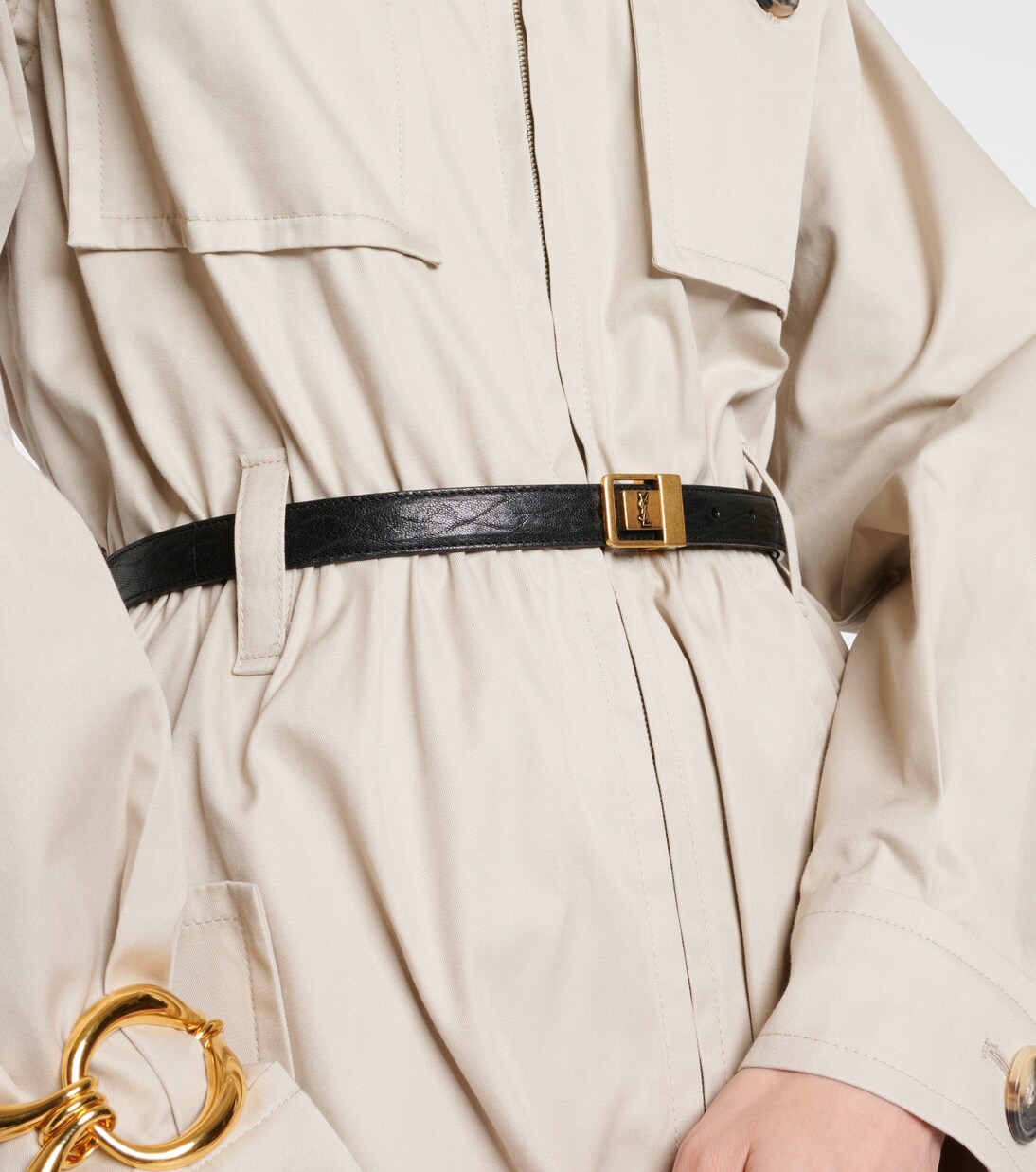 saint laurent logo slim belt