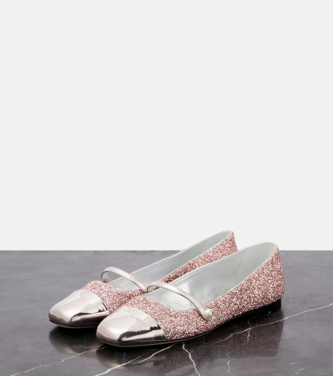 Jimmy Choo Pink Leather Ballet Flats