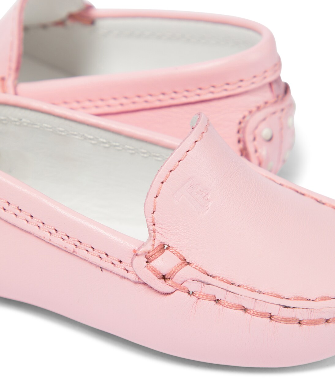 Baby Gommino leather mocassins in pink Tods Junior Mytheresa