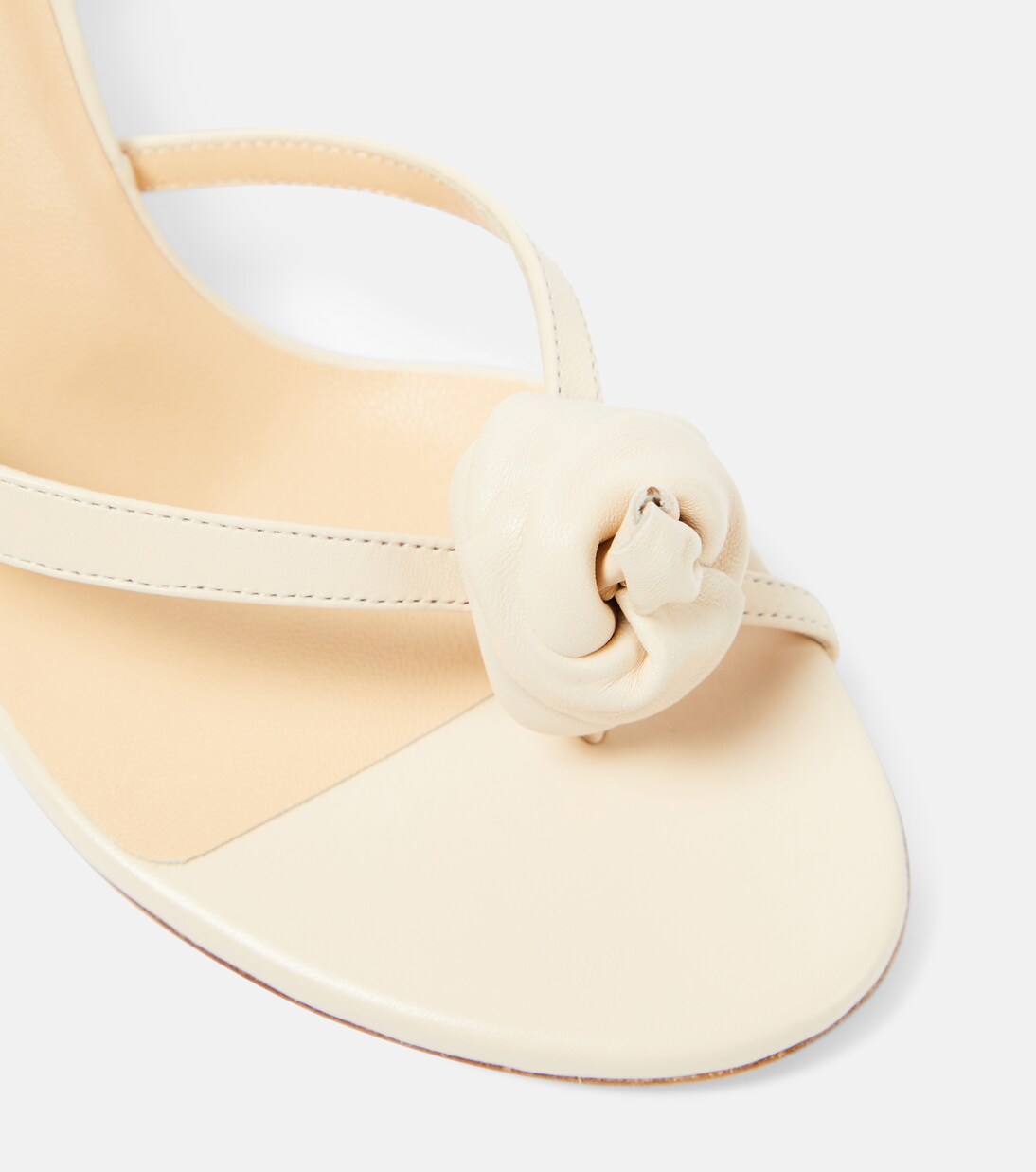beige leather wedge sandals