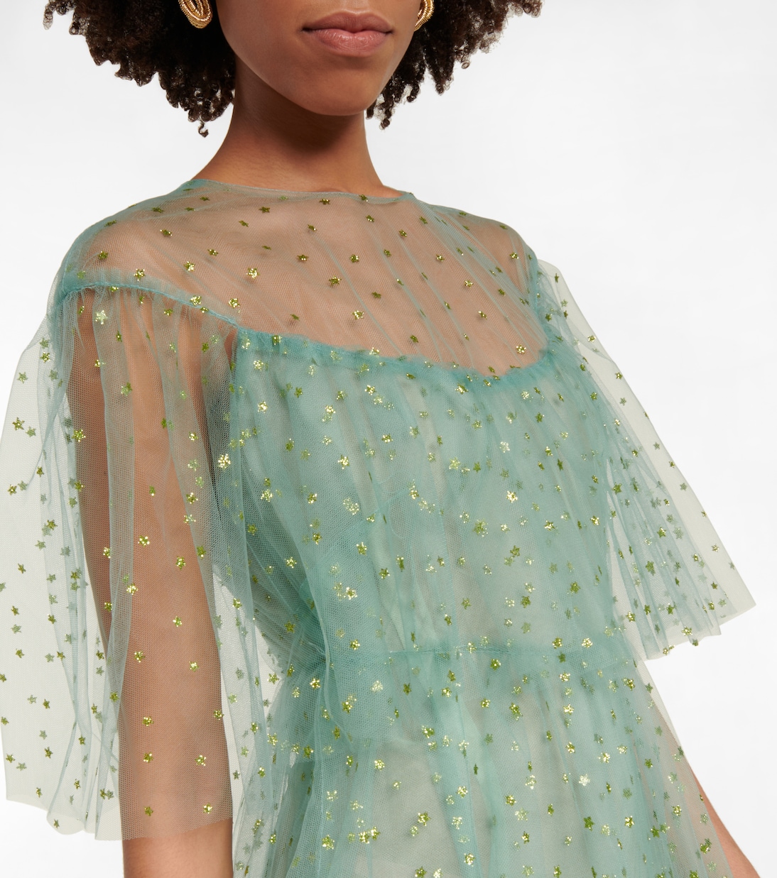 Eléonore Color Block Tulle Midi Dress main image 1