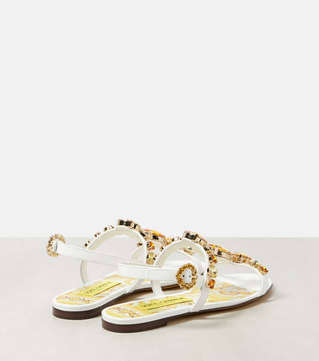 Verzierte Sandalen Majolica aus Lackleder in Gelb - Dolce Gabbana 