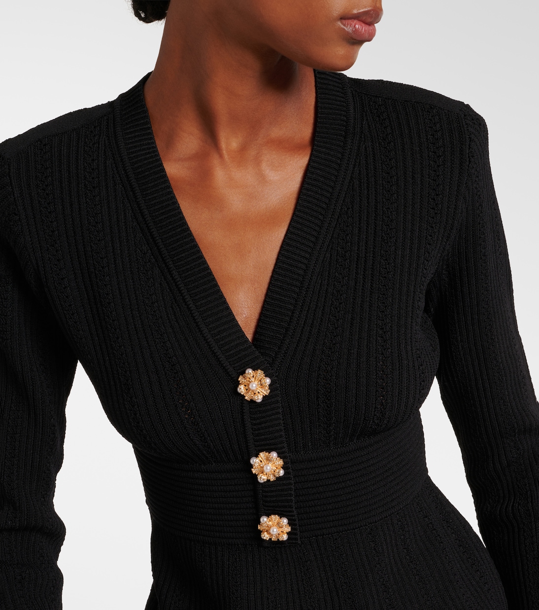 Pointelle Knit Top Black - Self-Portrait main image 0