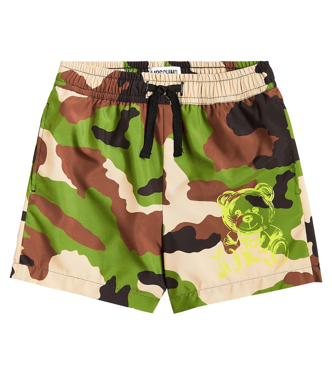 Green Shark Camo Boys Swim Trunks main image 1