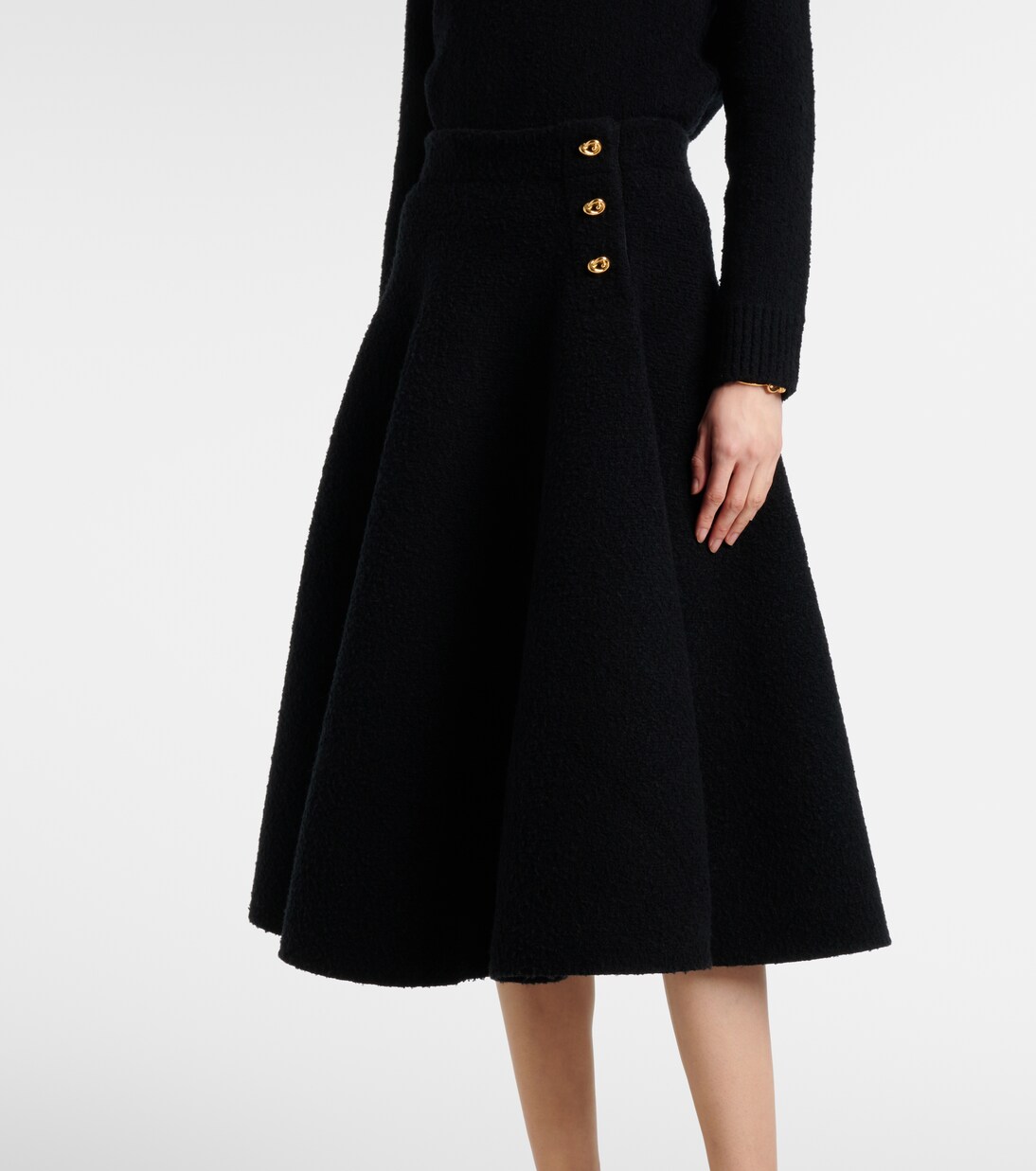 Bottega Veneta Women Midnight Blue Cashmere Blend Skirt main image 1