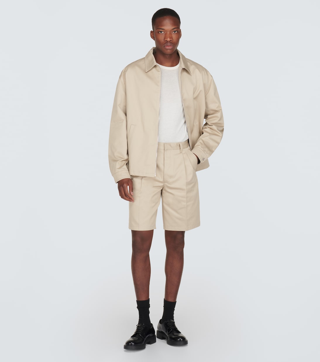 Bermuda-Shorts aus Baumwolle in Beige - Prada | Mytheresa