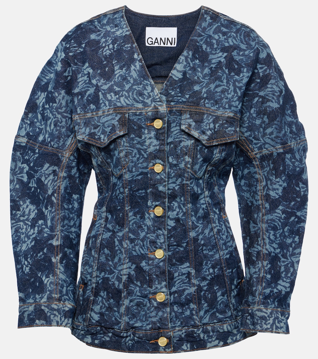 Ganni denim coat clearance