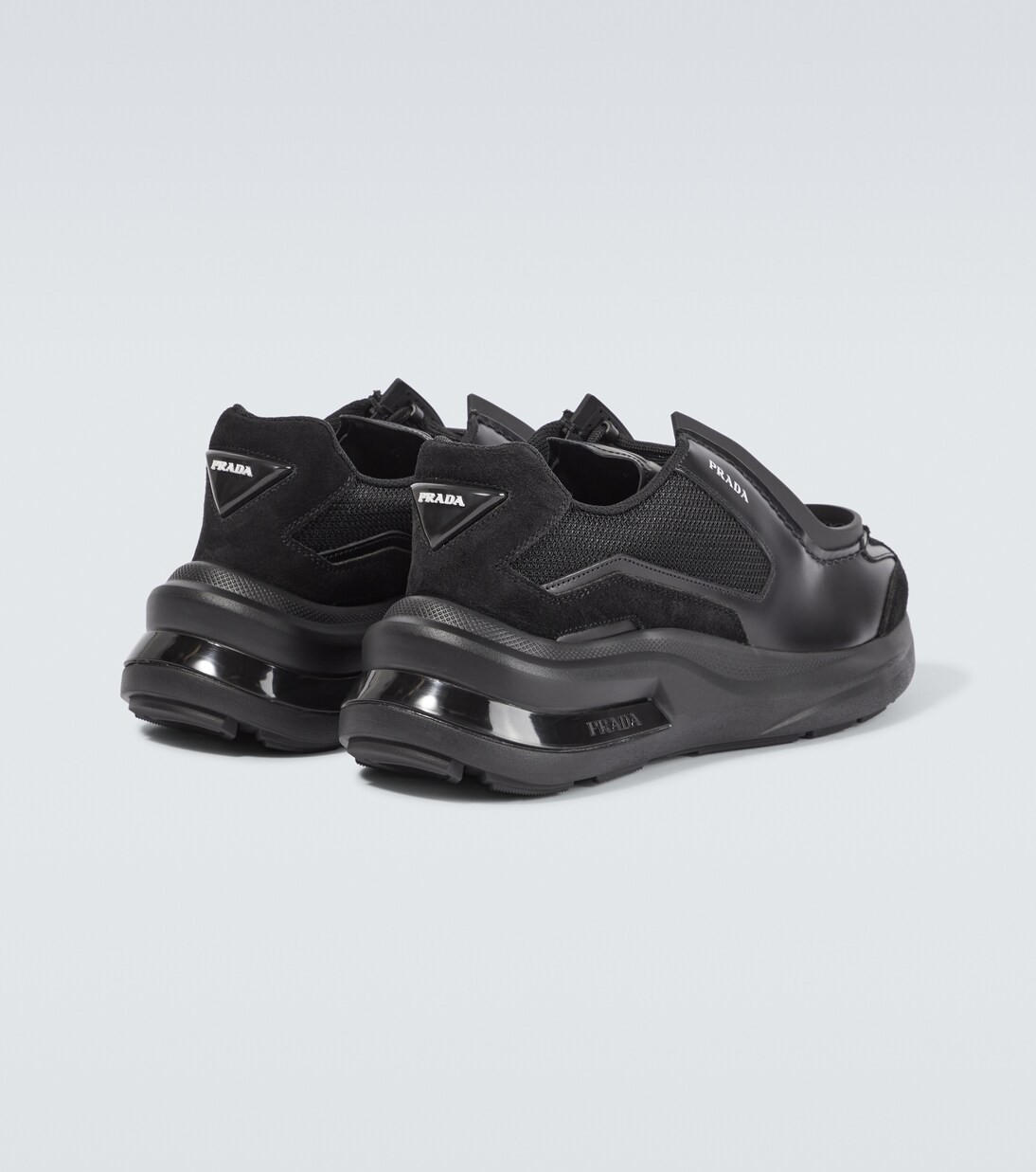 Systeme leather sneakers in black - Prada | Mytheresa