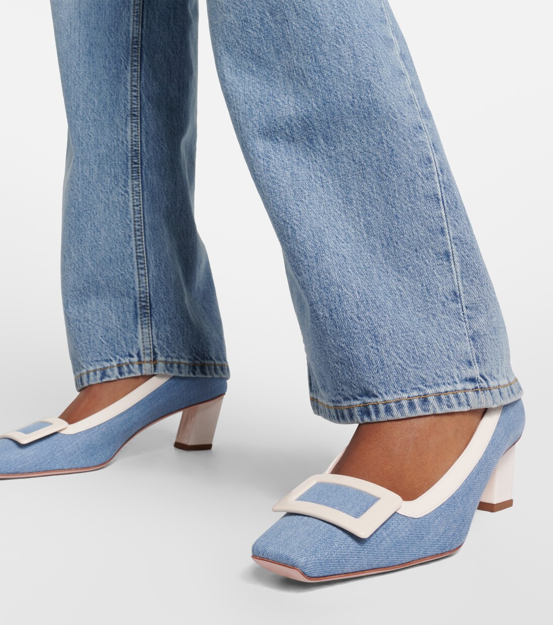 roger vivier blue pumps