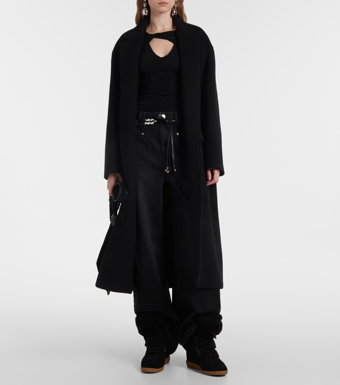 Bekett 70 shearlingtrimmed sneakers in black Isabel Marant Mytheresa