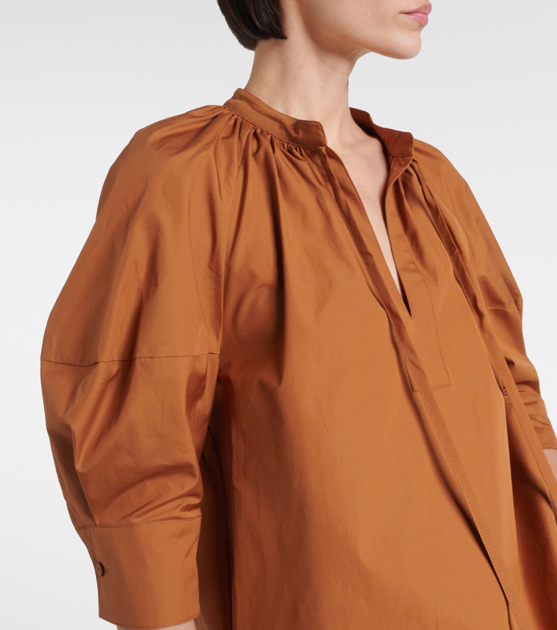Capri cotton poplin blouse in brown - Max Mara | Mytheresa