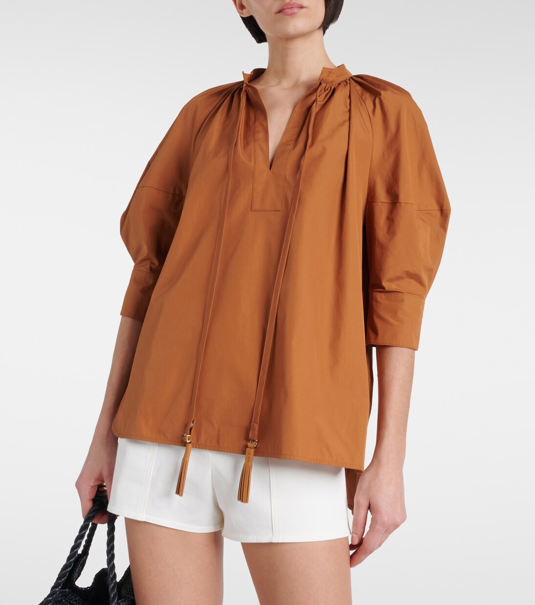 Bluse Capri aus Baumwollpopeline in Braun - Max Mara | Mytheresa 