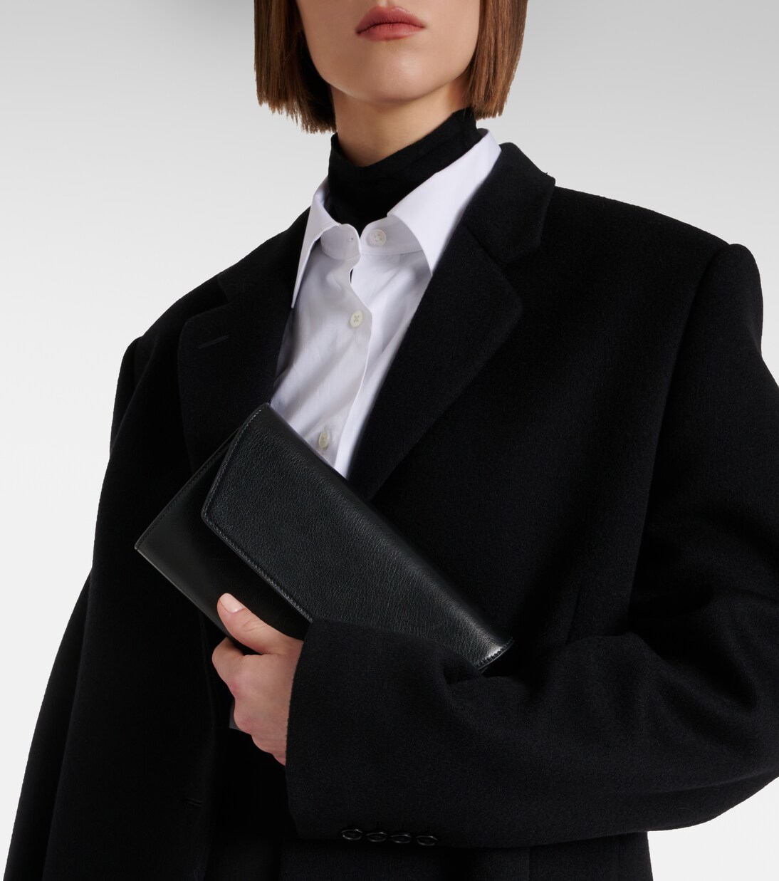 Clutch Evening aus Leder in Schwarz - The Row | Mytheresa 