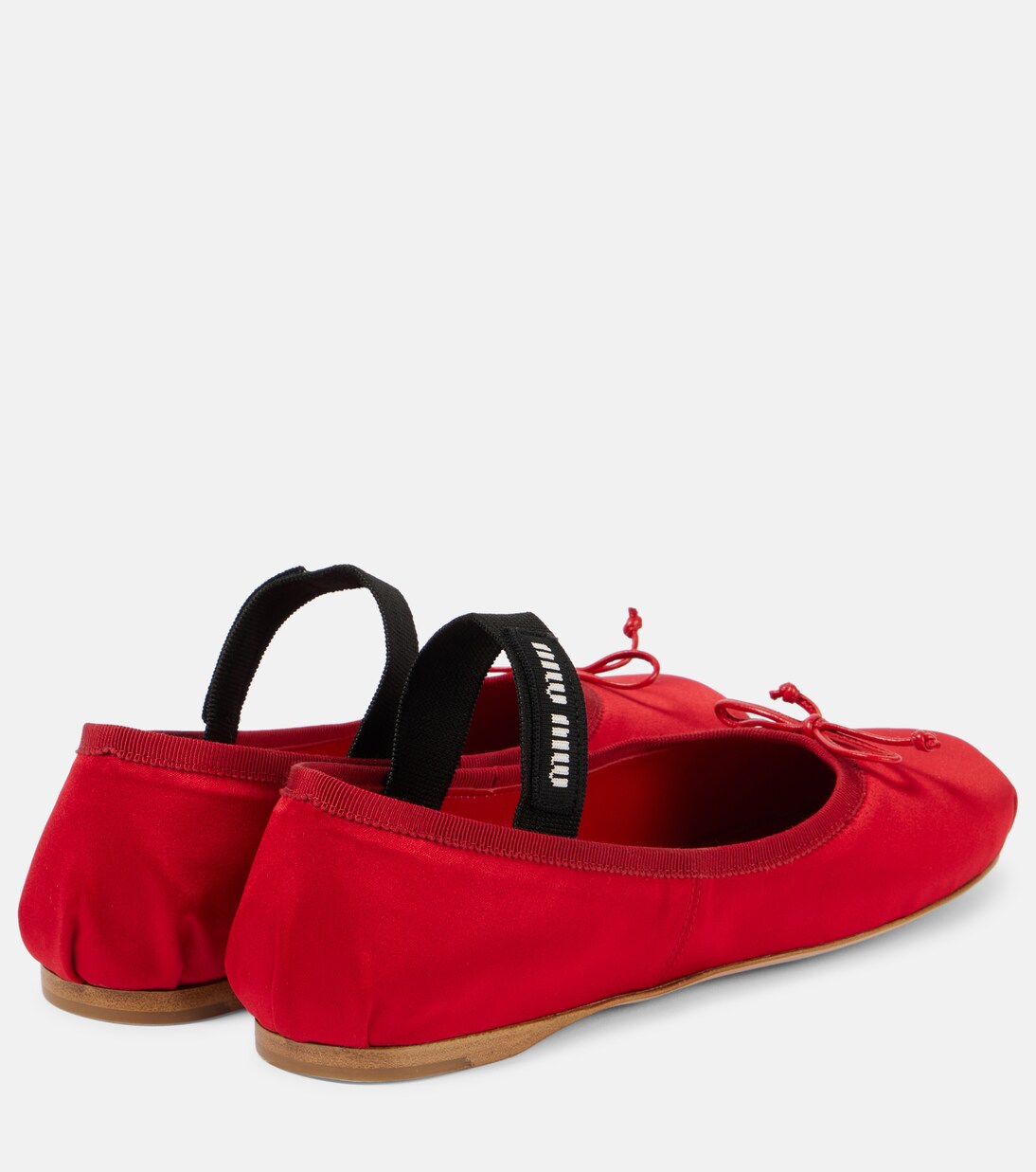 Satin ballet flats in red - Miu Miu | Mytheresa