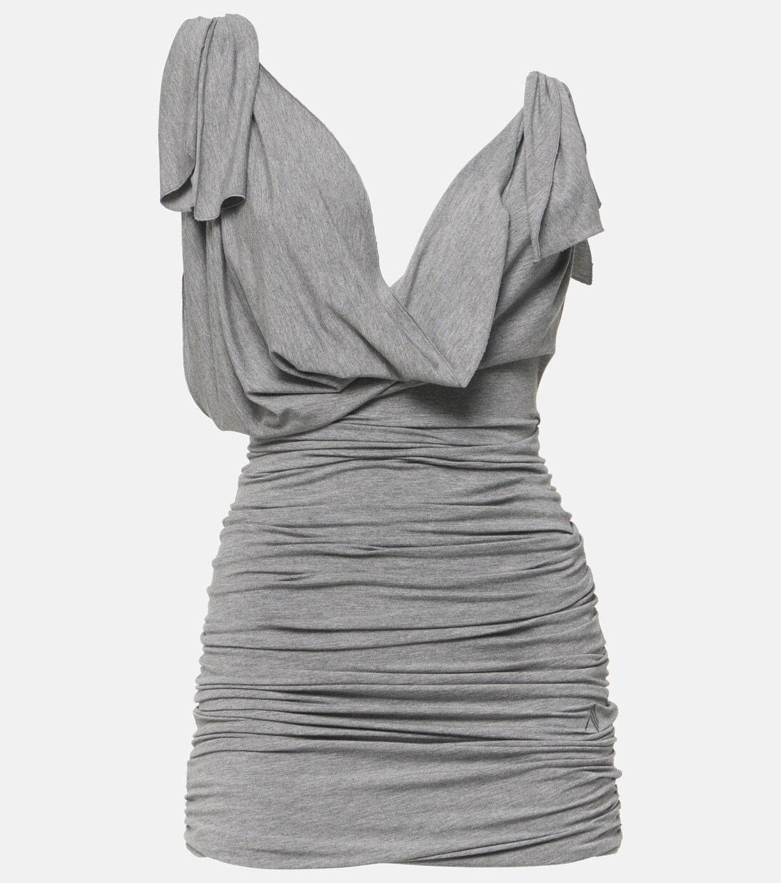 Draped jersey minidress in grey - The Attico | Mytheresa