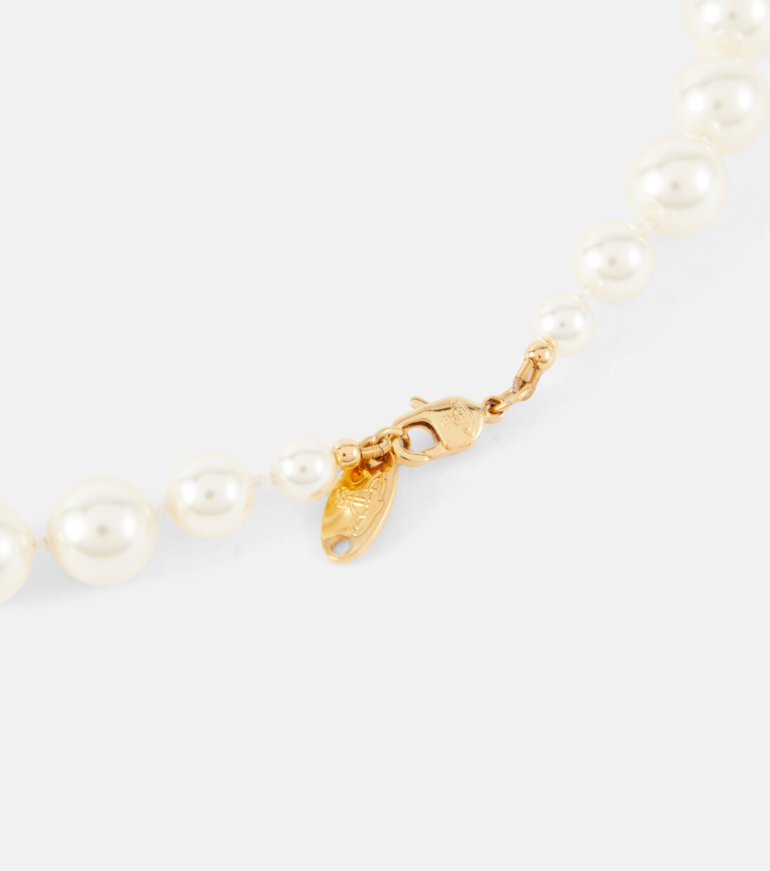 Choker Orb aus Zierperlen mit Kristallen in Gold - Vivienne 