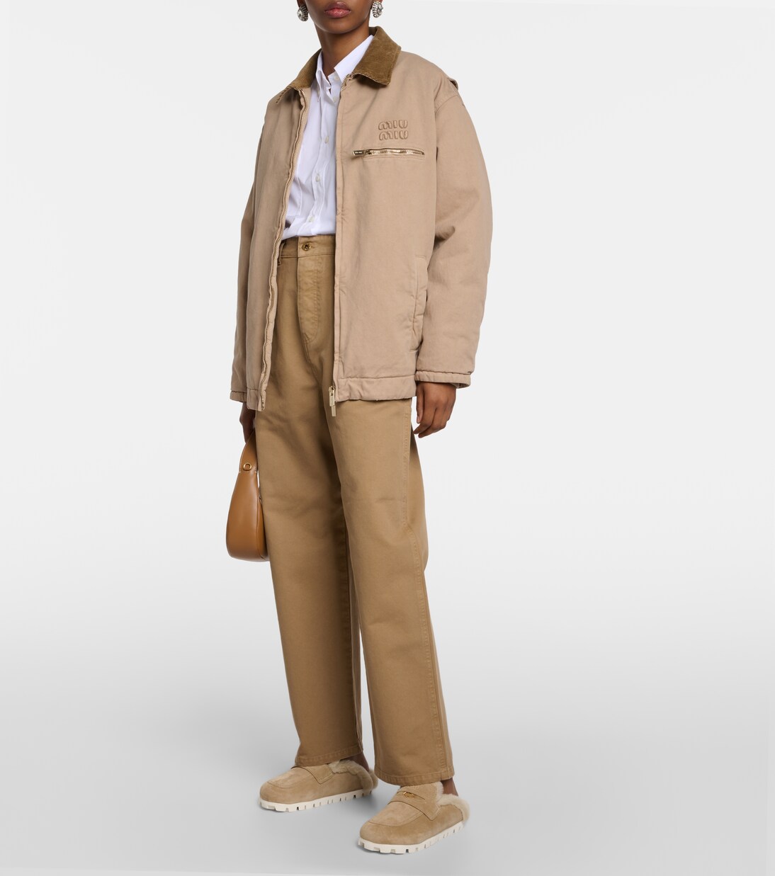 Miu Slippers Brown Earth Wool